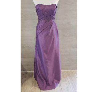 Bright Lavender Long Strapless Formal Dress (2)